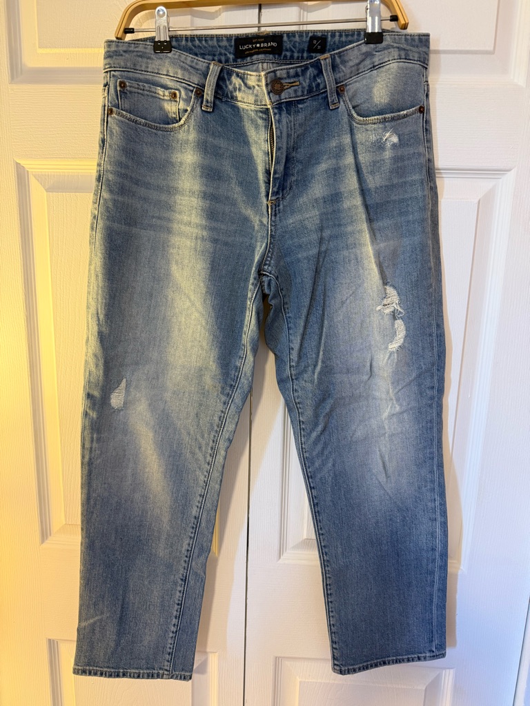 Lucky Brand Distressed Denim Relaxed Cropped Jeans